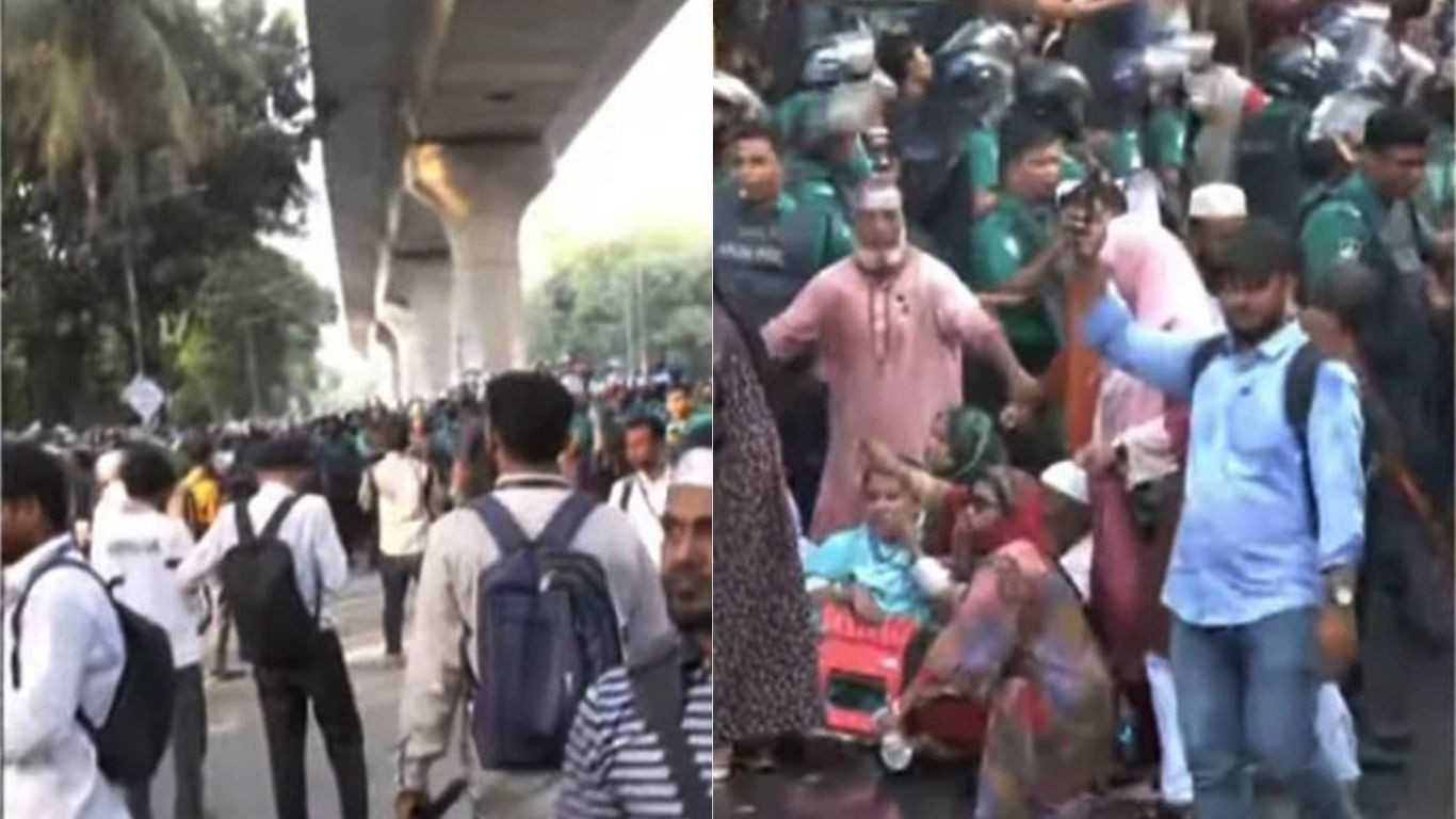 Police use sound grenades, water cannon to disperse protesting pry teachers at Shahbagh