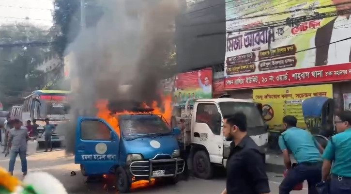 Police vehicle fire in Ramna result of technical fault: DMP
