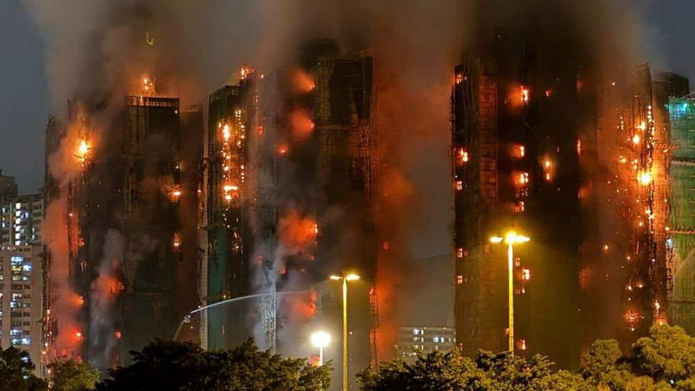 Fire engulfs Hong Kong residential blocks, killing at least four