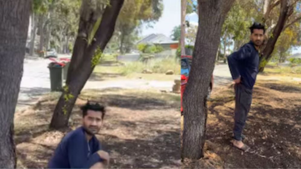 Man caught with his pants down allegedly pooping in public