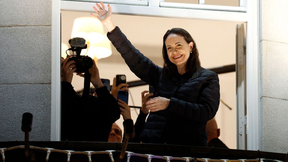 Venezuelan opposition leader emerges from hiding after winning Nobel