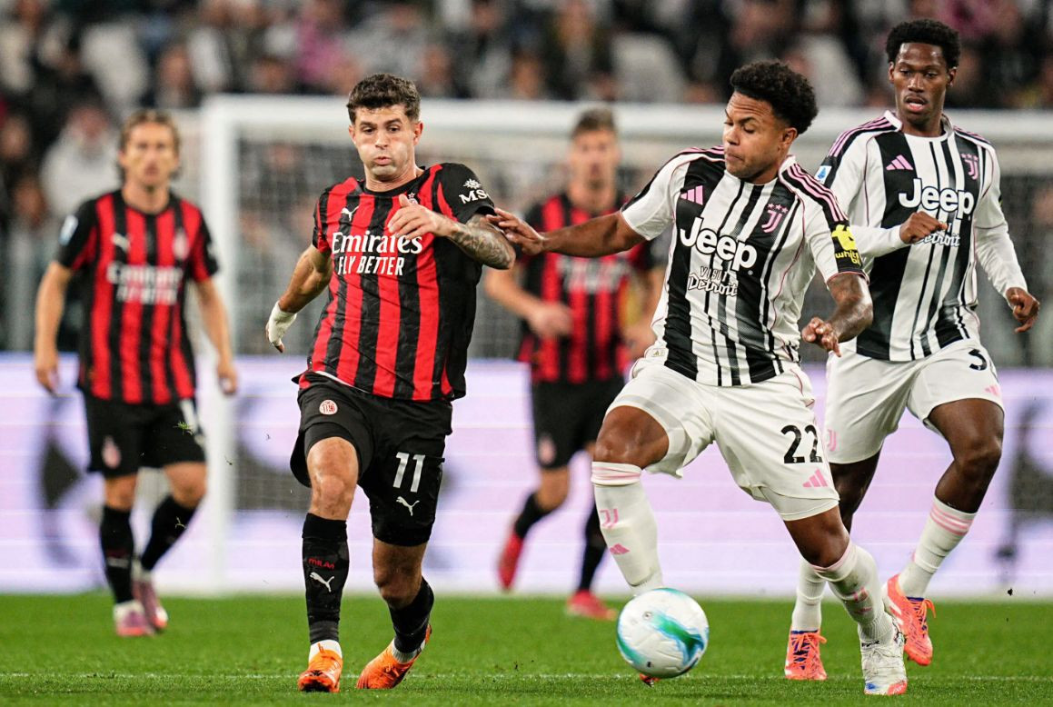 Pulisic falters with a penalty miss as Milan draws Juventus