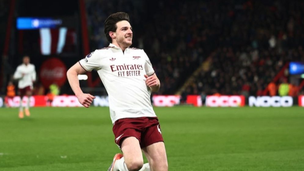 Rice double at Bournemouth puts Arsenal six points clear