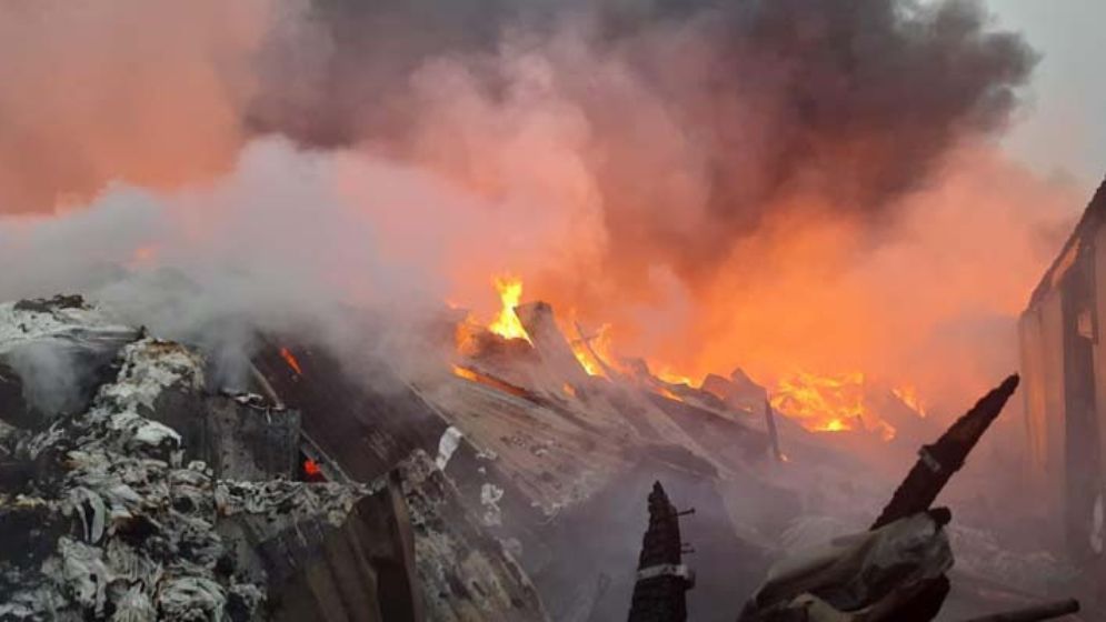 Gazipur jhut warehouse catches fire, eight firefighting units deployed