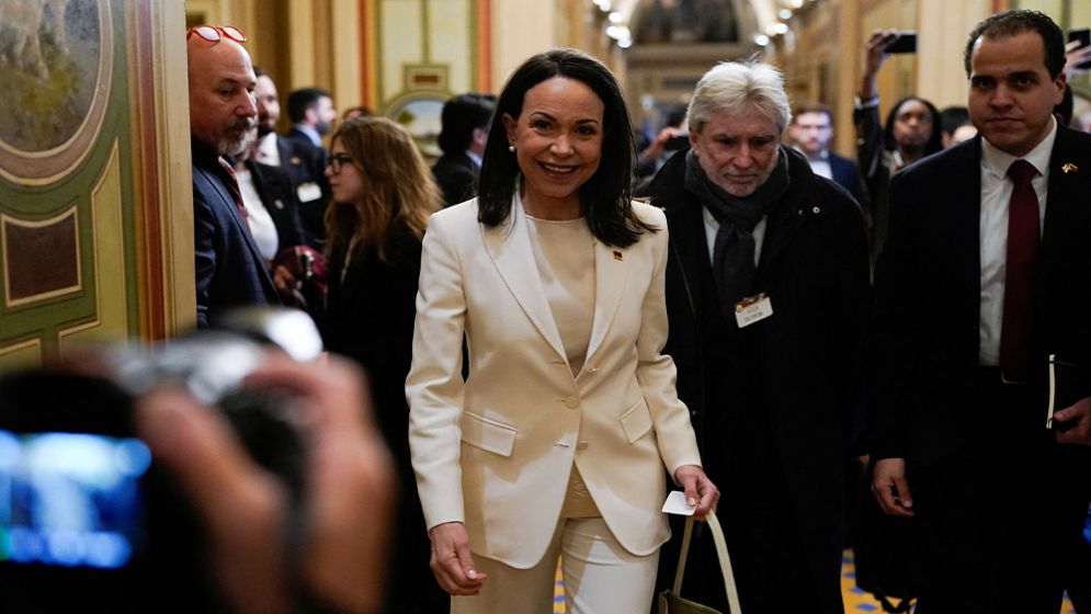 Trump accepts Nobel medal from Venezuelan’s Machado