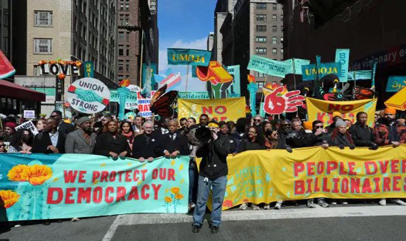 Thousands march in New York anti-Trump protest, Chant ‘No Kings’