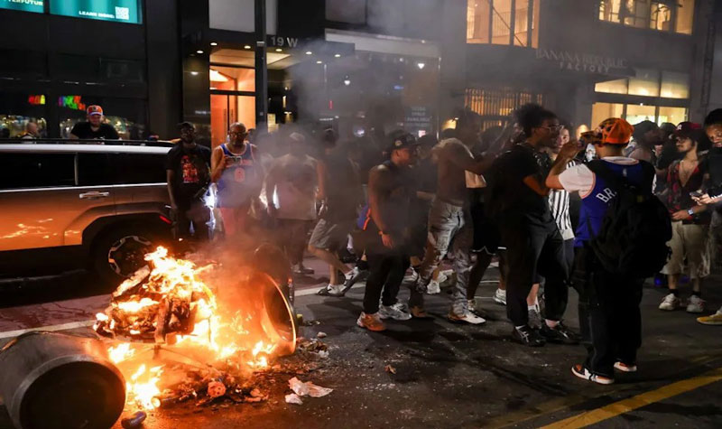 Violence erupts during New York knicks' NBA finals victory celebration: 63 Arrested