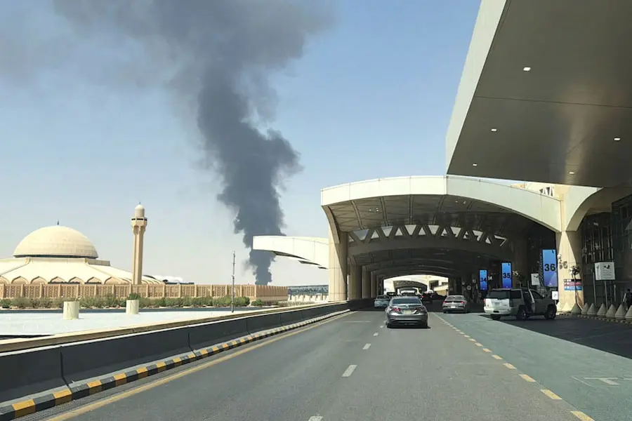 Riyadh Airport Area Sees Smoke and Flames Amid Houthi Attack Claim