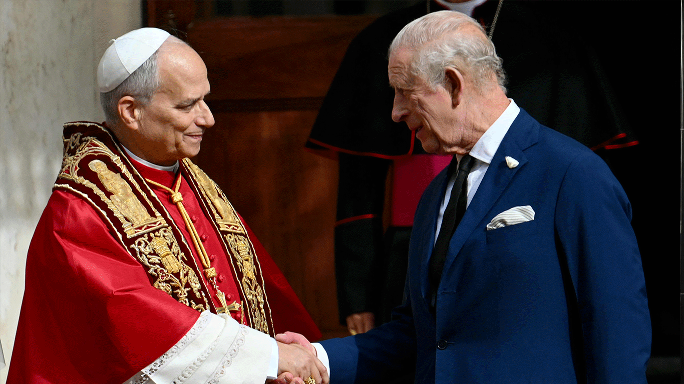 King Charles, Pope Leo pray together in historic first