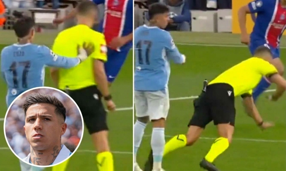Enzo Fernández ‘fouled’ the referee!