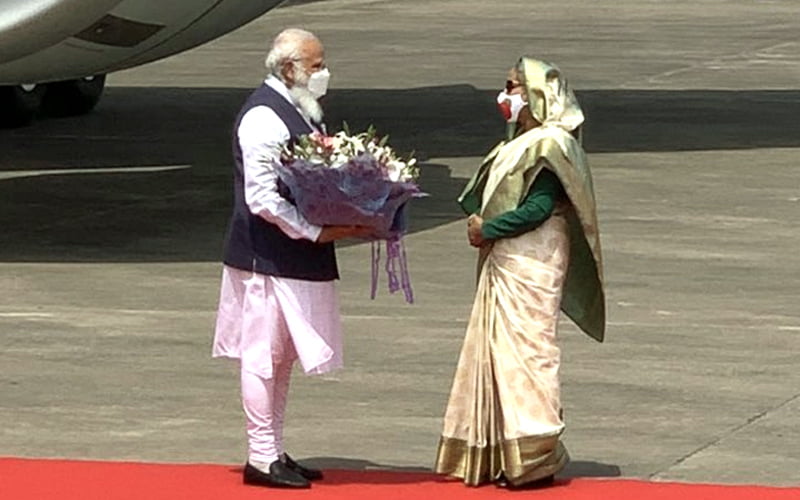 India's Prime Minister reached Dhaka on two-day tour