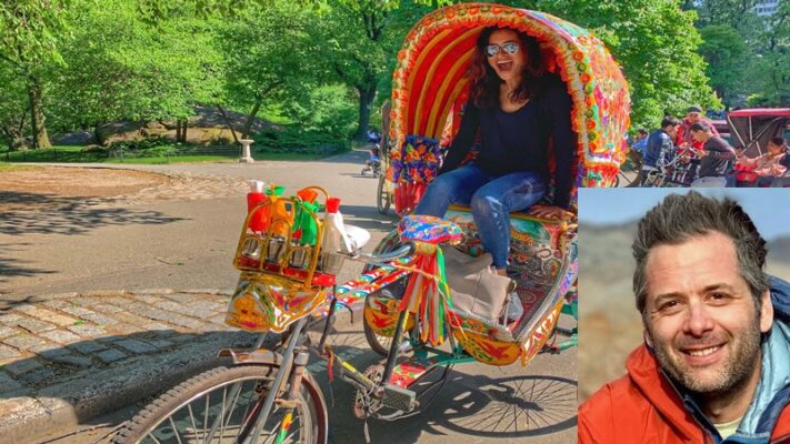 Unique rickshaw exhibition of American journalists in New York