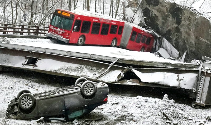10 injured when bridge collapses before Biden arrive in Pittsburgh