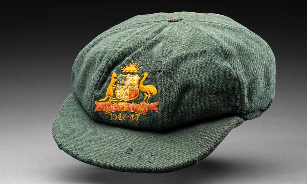Don Bradman 'baggy green' cap won during 1946-47 Ashes sells for $287,000