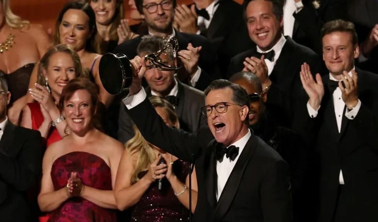 Key Emmys moments: Children, Colbert, women and politics