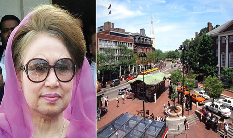 Boston BNP protests in Harvard Square today demanding the release of Khaleda Zia