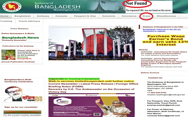 US Congressman's statement disappeared from website of Bangladesh Embassy