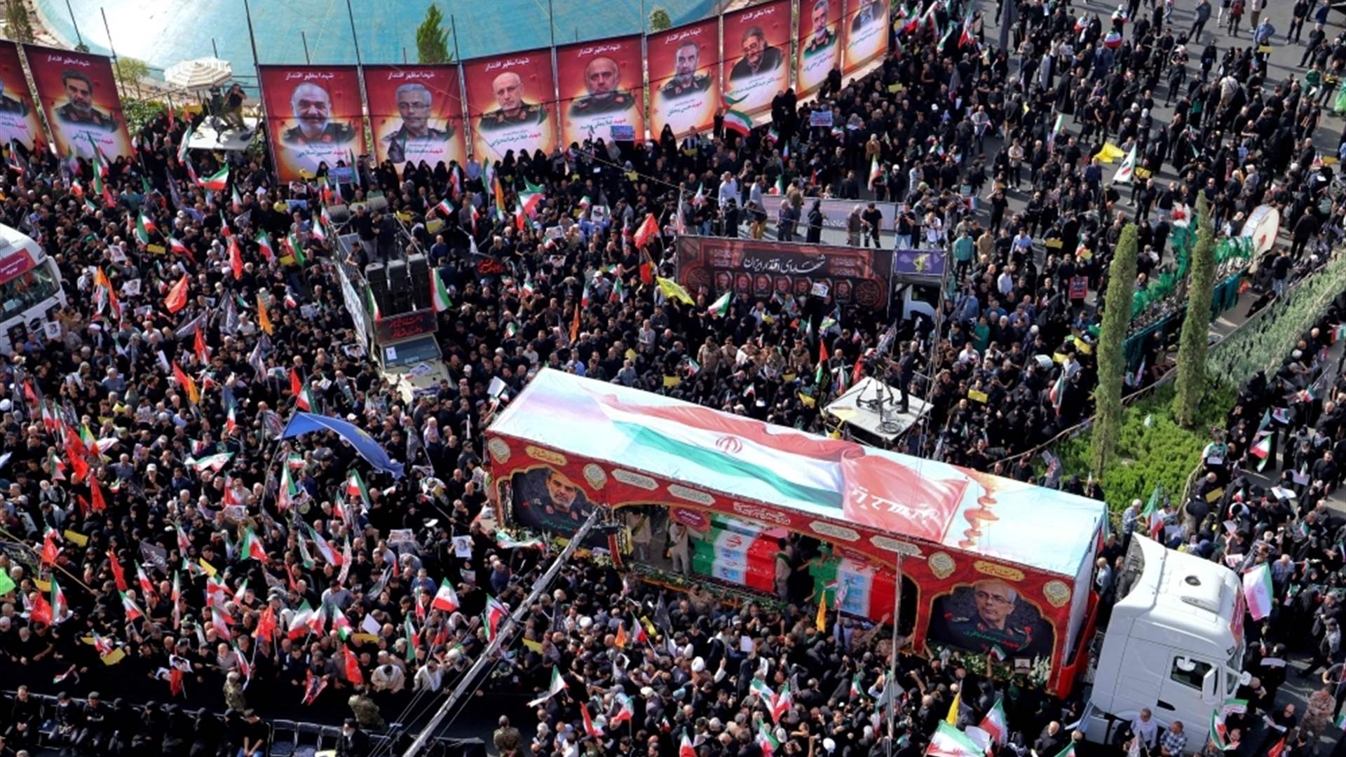 Iran holds funeral for top military commanders and scientists killed by Israel