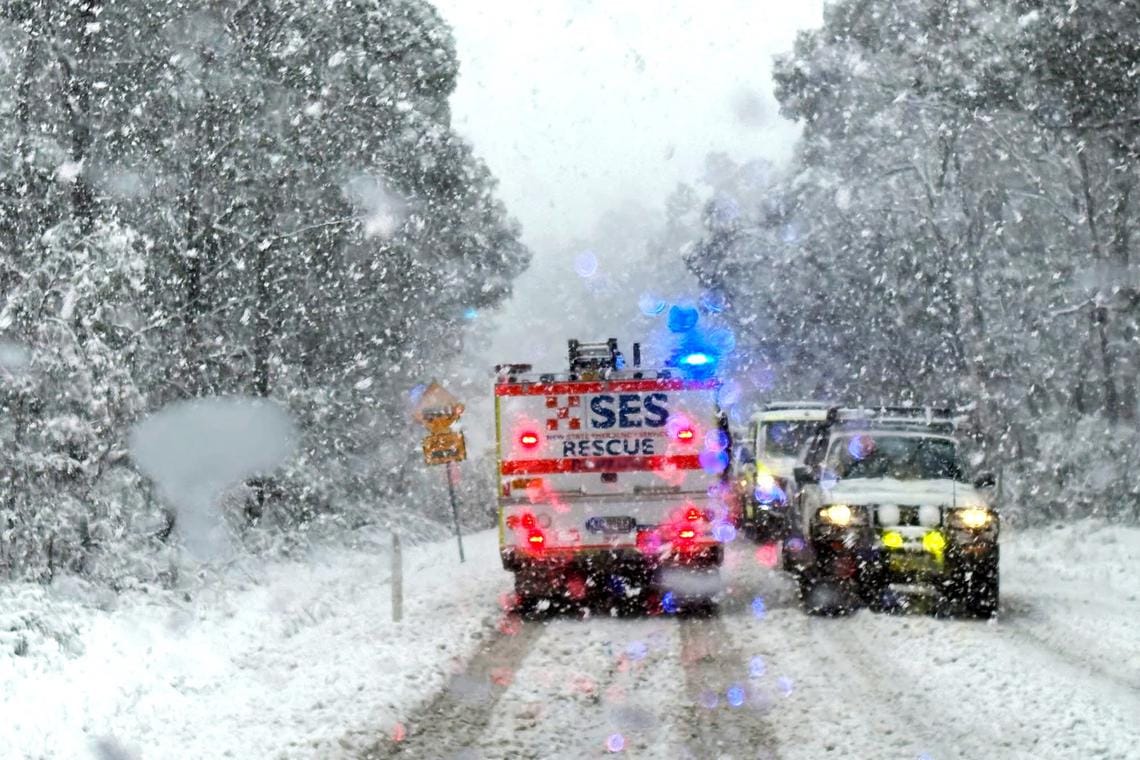 Australian towns blanketed with rare snow in wild weather